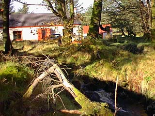 Brown's Cottage Donegal with stream 11 kb